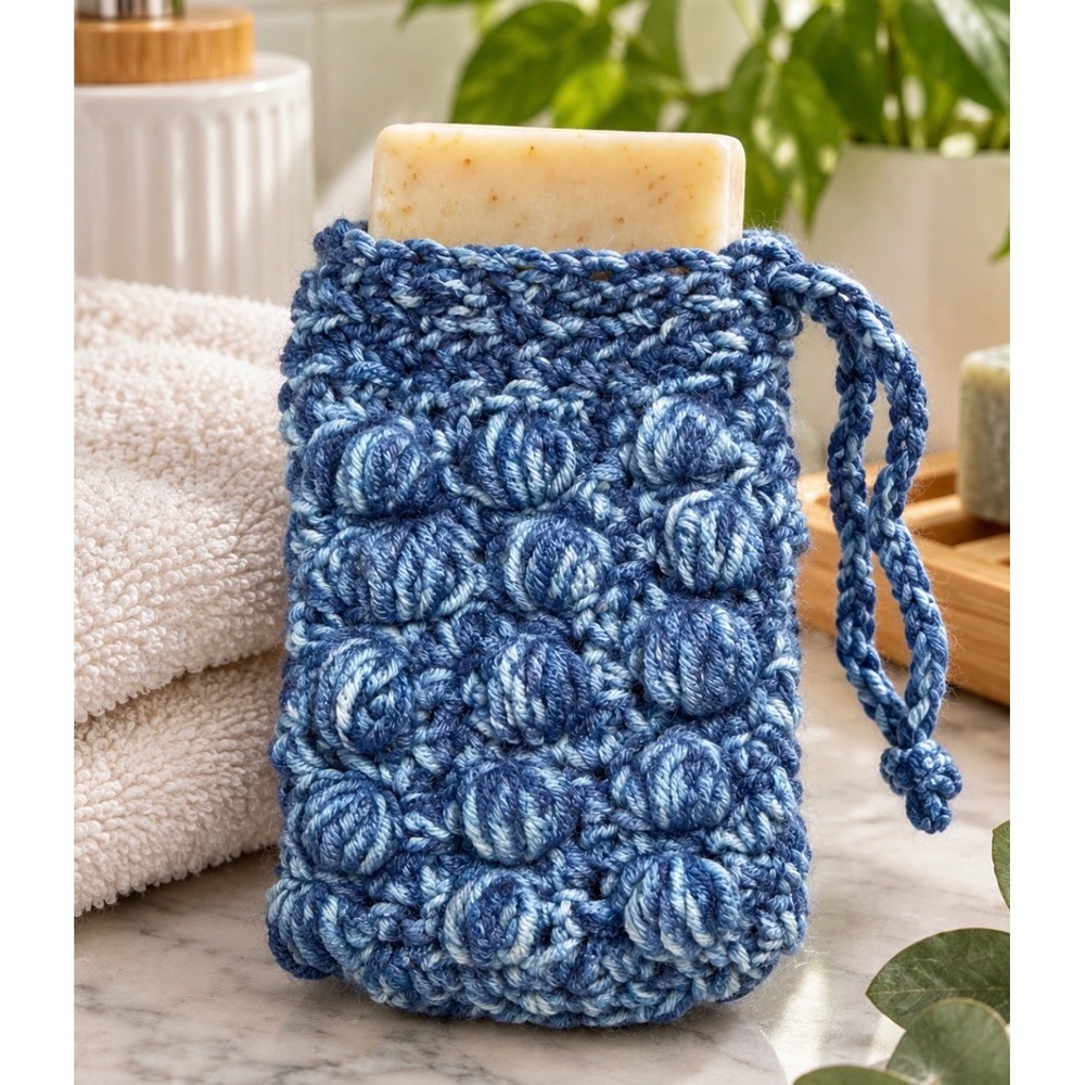 Handmade Crochet Soap Saver Pouch Bobble Body Scrubber Soap Holder Massaging